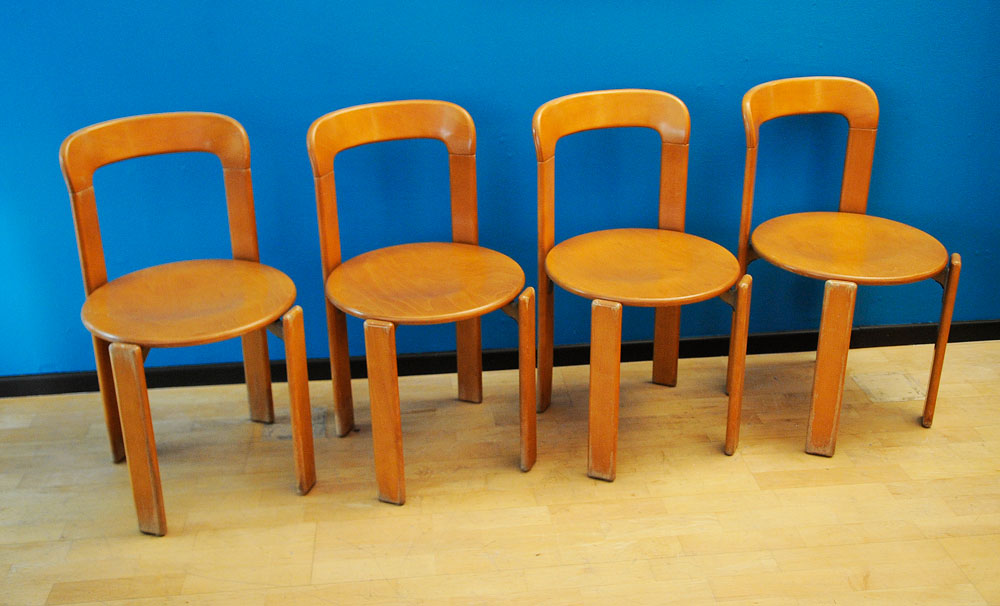 4-chaises-bruno-rey odile vintage vevey