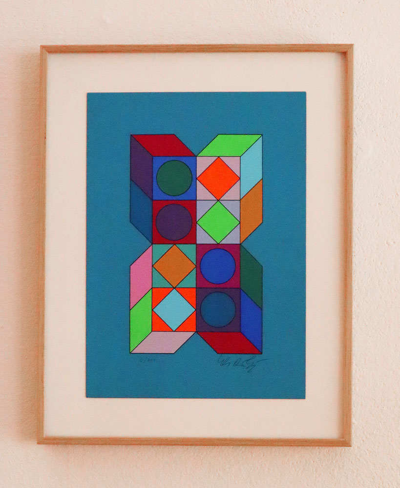 serigraphie-sonora-vasarely-6.200-turquoise galerie odile vevey