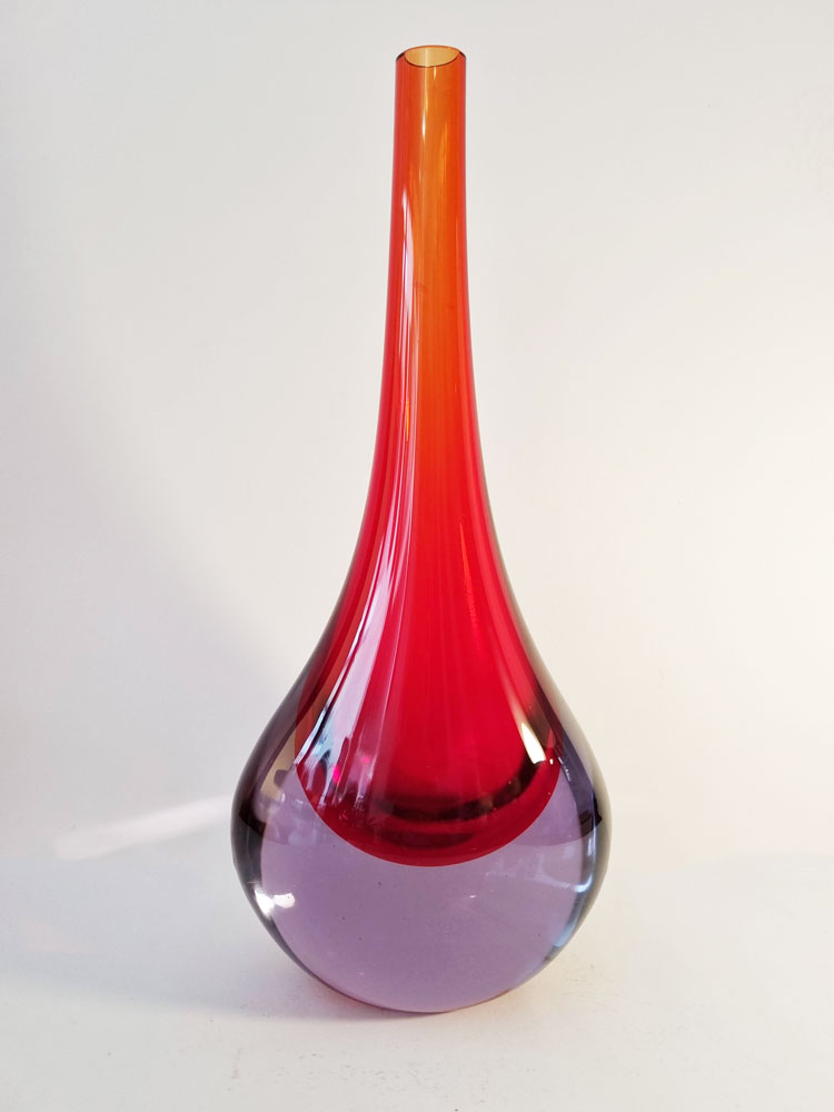 vase-sommerso-rouge-violet-murano-galerie odile vevey
