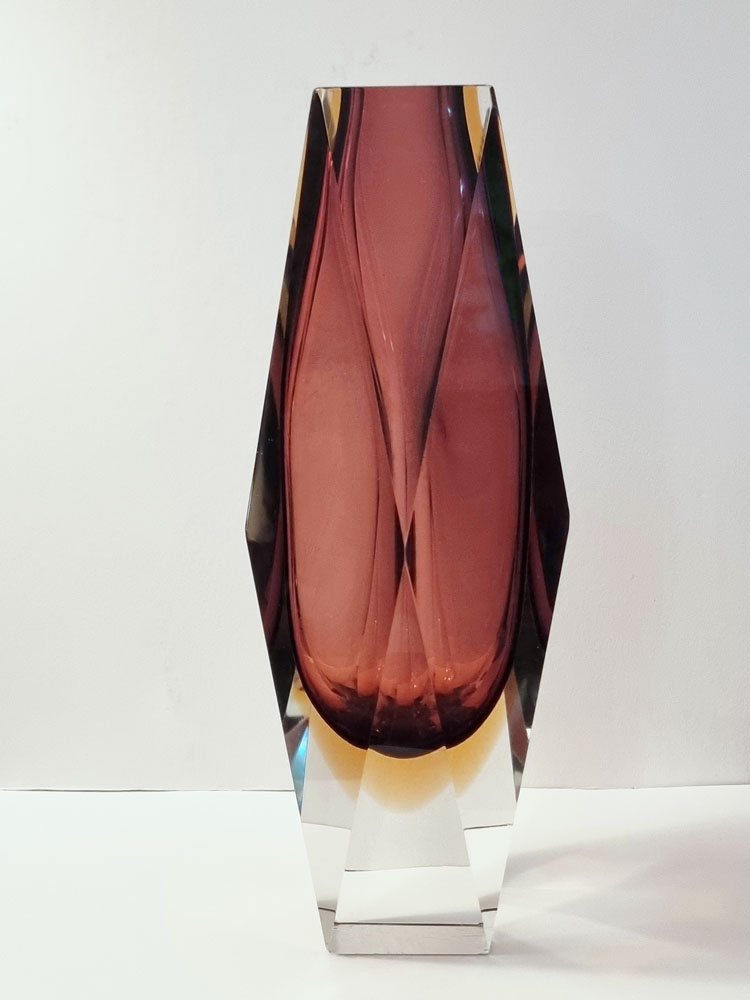 vase-mandruzzato-violet-jaune-26cm galerie odile vevey